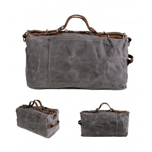 TP3 WaxTraveler™ XL Gewachstes Canvas - Leder Reisetasche Handgepäck Weekender Schultertasche - grau, khaki, grun, schwarz 